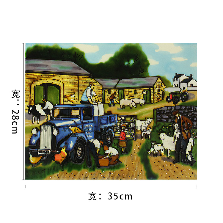 歐美農場瓷板畫