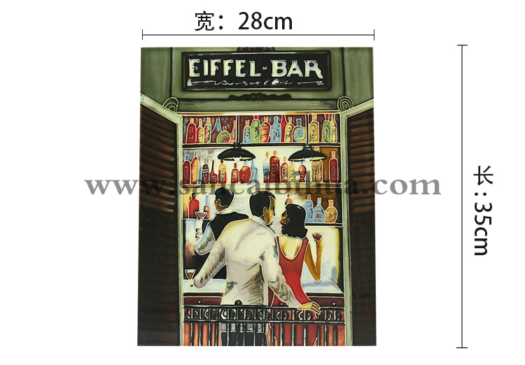 歐美人物壁畫瓷板畫