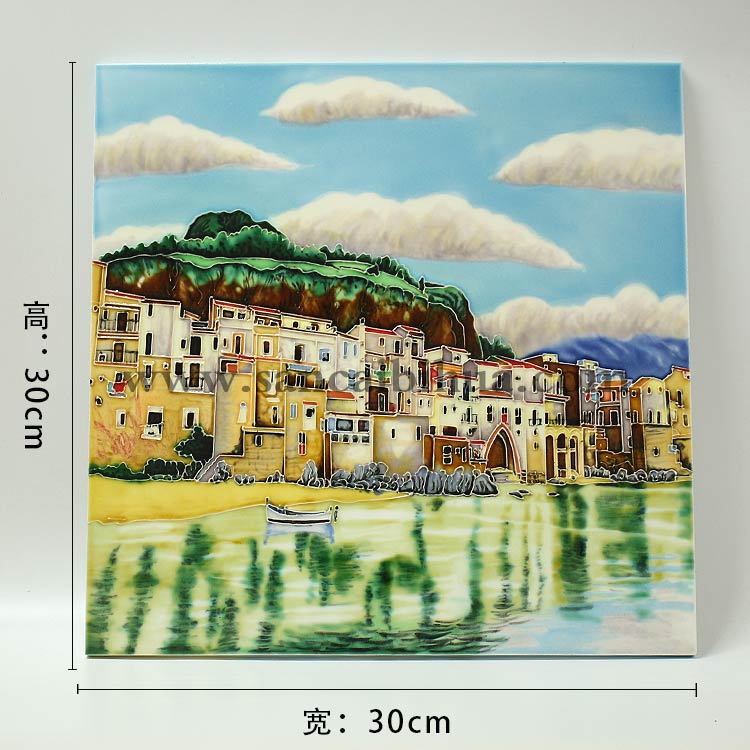 西洋風景三彩瓷板畫 西洋風景三彩瓷板畫
