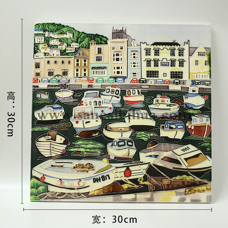 西洋風(fēng)景三彩瓷板畫 西洋風(fēng)景三彩瓷板畫