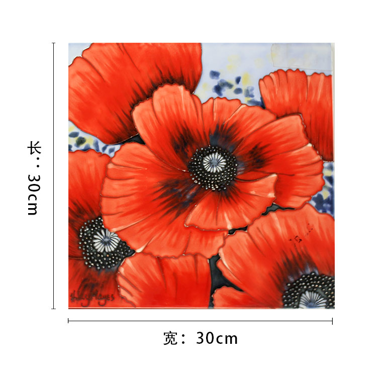 植物花卉三彩瓷板畫 植物花卉三彩瓷板畫